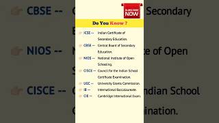 ICSECBSENIOSCISCEUGCIBCIE Full Form  Important Full Forms [upl. by Pittman]