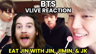 BTS Eat Jin  chimchim  kook  VLIVE Reaction [upl. by Sevik626]