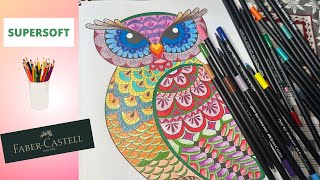 TESTANDO O LÁPIS SUPER SOFT DA FABER CASTELL  ADULT COLORING BOOK [upl. by Atina111]