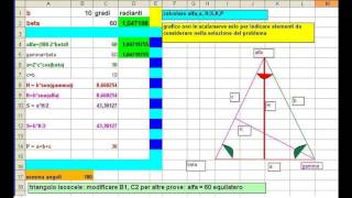 triangolo isoscele equilatero risolto con excel [upl. by Aid]