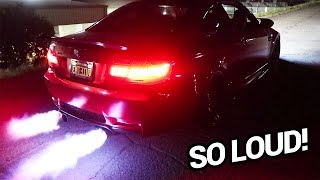 BMW E92 M3 LOUD Exhaust Install HUGE FLAMES [upl. by Brunella]