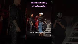 Christian Nodal y Ángela Aguilar cantando en el escenario tan enamorados Nodal ÁngelaAguilar [upl. by Kaiulani]