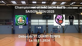 10112024  U18 REGION ELITE  ASEA QUIMPER vs OC CESSON BASKET  DEBUT DU 1er QUARTTEMPS [upl. by Safier942]