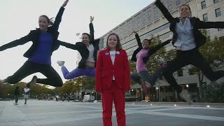 Pantsuit flash mob shows support for Hillary Clinton [upl. by Leiva]