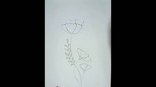 How to draw flowers easy step by step with pencil  Flower drawing tutorial 🔥✅ [upl. by Elvia959]