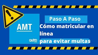 CÓMO matricular en línea 2023 AMT QUITO paso a paso AQUI [upl. by Tobit]