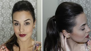 Penteado Fácil Rabo de cavalo com topete [upl. by Maite]