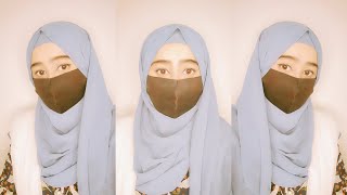 New Pakistani Simple Style Hijab Tutorial With Mask By Wajeeha Fatima [upl. by Sawyere74]