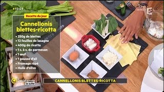 Recette de Farida  Cannelloni blettesricotta et sauce tomate [upl. by Mallen]