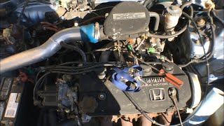 Honda CRX build part 6  Throttle Body Swap [upl. by Jowett]