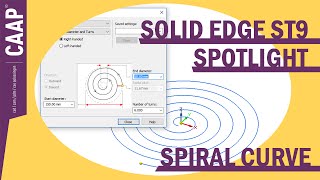 Solid Edge ST9 Spotlight 4  Spiral Curve [upl. by Anelrahs]