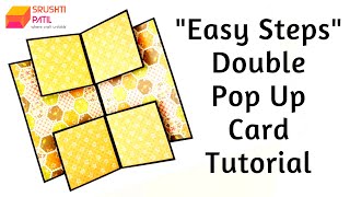 Double Pop Up Card Easy Steps Tutorial by Srushti Patil [upl. by Lleynod]