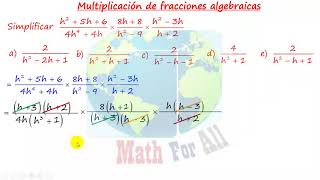 Multiplicación de fracciones algebraicas Ejemplo  1 [upl. by Quintessa]