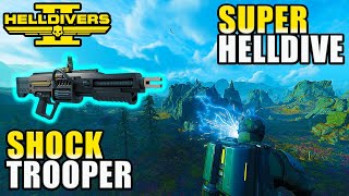 Helldivers 2  Shock Trooper Loadout With Tesla Tower Super Helldive No Comms All Clear [upl. by Yuria]