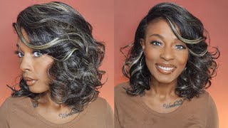 18 Curls Sensationnel Synthetic Hair Dashly Salt N Pepper HD Lace Front Wig  SP LACE UNIT 6 [upl. by Llatsyrk]