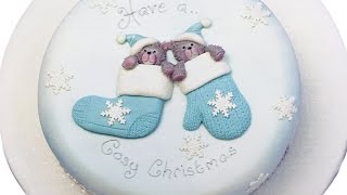 Karen Davies Cake Decorating Moulds  Molds  tutorial  how to  Christmas Teddy in Mitten [upl. by Fisken]