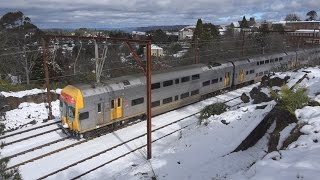 Trains in the Snow at Leura amp Katoomba [upl. by Panaggio]