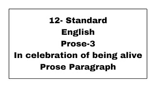 12th english unit 3 prose paragraph [upl. by Hollinger]