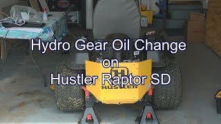 Hydro Gear Oil Change on Hustler Raptor SD [upl. by Stillmann]