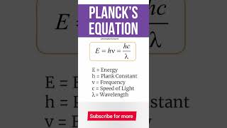 SciencePhysics Plancks equation shorts science physics [upl. by Serilda]