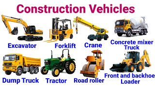 Construction Vehicles Name  Vehicles Name in English  Vehicles Vocabulary for Kids  vehicles [upl. by Annoet842]