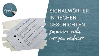 Signalwörter in Rechengeschichten  an diesen Wörtern erkennst du was du rechnen musst [upl. by Geordie]