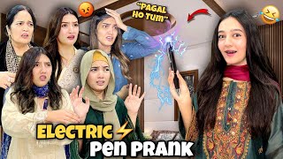 SHOCKING Prank on My Family with Electric Pen⚡️😱Hira ki Halat Kharab Hogai 🤣 Sistrology [upl. by Boelter]