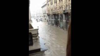 Genova  Alluvione in via XX settembre [upl. by Ahtel241]