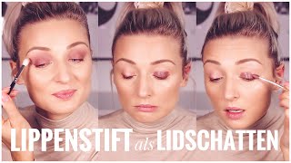 Instagram Trend  Lippenstift als Lidschatten  OlesjasWelt [upl. by Anisamot]