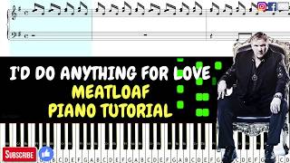 Id Do Anything For Love  Meatloaf  EASY Piano Tutorial  Synthesia  MIDI  Sheetmusic [upl. by Ahsain]