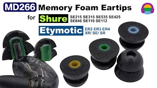 misodiko MD266 Double Flange Memory Foam Eartips Replacement for Shure SE215 SE315 SE535 SE425 SE846 [upl. by Wye61]