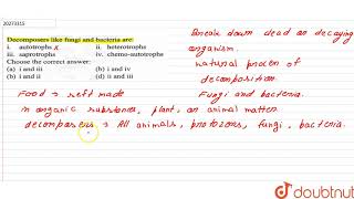 Decomposers like fungi and bacteria are i autotrophs ii heterotrophs [upl. by Muraida]