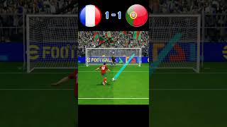 France vs Portugal Football match  Penalty shoot by efootball 🤗 realistic pes gaming 🤗👍  shorts [upl. by Buckels]