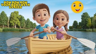 Row Row Row Your Boat with Lyrics  English Rhymes for Babies  Kids Songs  Poems For Kids [upl. by Guilbert480]