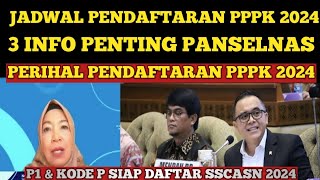 JADWAL PENDAFTARAN PPPK 2024  BARU SAJA 3 INFO PENTING PANSELNAS PERIHAL PENDAFTARAN CASN 2024 [upl. by Malvie343]