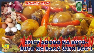 Spicy Adobong ButoButo ng Baka with Eggs [upl. by Hsakaa]