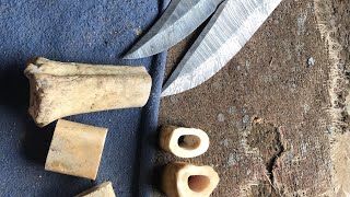 Damascus Steel Hunting Knife Bone Handle Assembling Process [upl. by Bartholemy111]