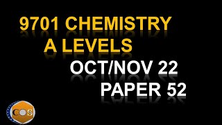 970152ON22 chemistry A levels winter paper52 octnov 2022 question2 9701w22qp52 [upl. by Annaerdna]