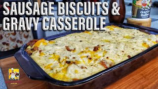 Sausage Biscuit and Gravy Casserole  BreakfastwithAB [upl. by Ahrens497]