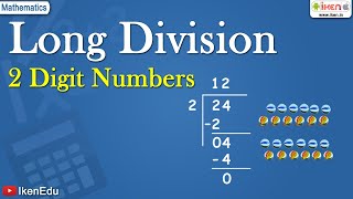 Learning Long Division of 2 Digit Numbers  Class 2 Maths  iKen [upl. by Eahsat708]