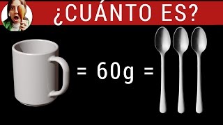 ¿Cuánto es una taza de harina en GRAMOS Tabla de equivalencias tazas cucharas y gramos [upl. by Kieffer]