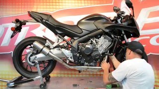 Honda CBR650F MGP Exhaust Install [upl. by Destinee]