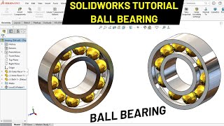 Ball Bearing in SOLIDWORKS  Robo CAD [upl. by Eecart]