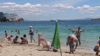 Walking Tour Calvià Beach Magaluf Beach walk Majorca Playa Mallorca walking tour Walkthrough walk [upl. by Burkhart849]