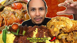 tewas dengan kari kepala ikan sebesar kepala aku mukbang malaysia [upl. by Novat]