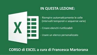 EXCEL tutorial 3 Riempimento automatico in Excel [upl. by Akemrej]