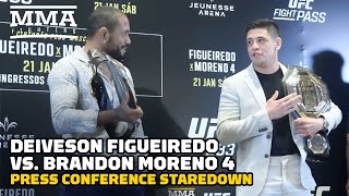 UFC 256 Deiveson Figueiredo vs Brandon Moreno WeighIn Staredown  MMA Fighting [upl. by Condon]