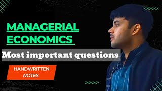 Managerial Economics Most Important Questions  Repeated Questions with Notes [upl. by Erlond]