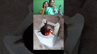 সিমেন্টের উনুন বানান  Cement Stove  cement dye unun banano shorts bengalifood woodstove [upl. by Emmit294]