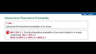 Topic 7 Lesson 2 Understand Theoretical Probability [upl. by Yregerg]